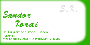 sandor korai business card